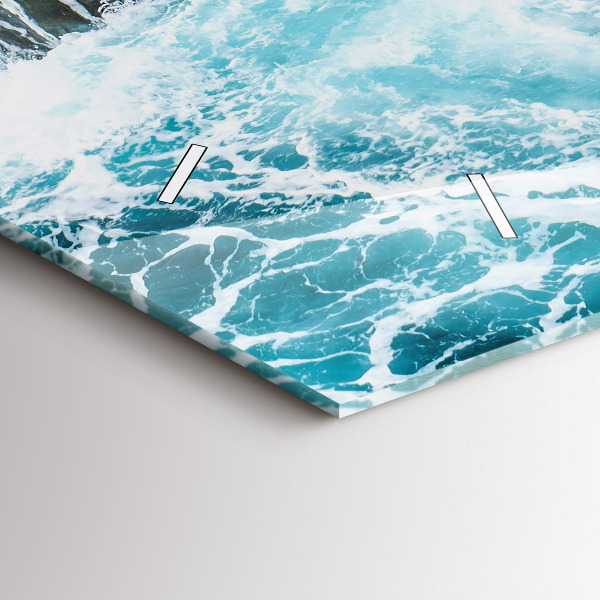 Zegar poziomy Wirujące spienione fale