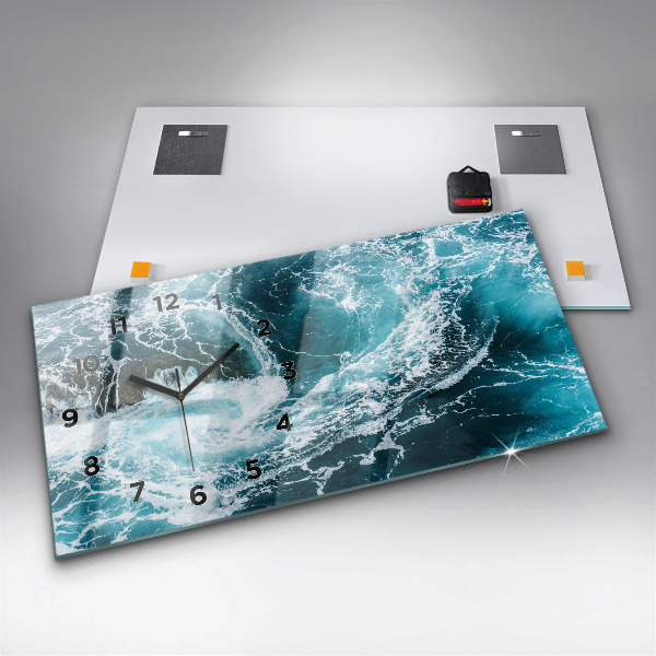 Zegar poziomy Wirujące spienione fale