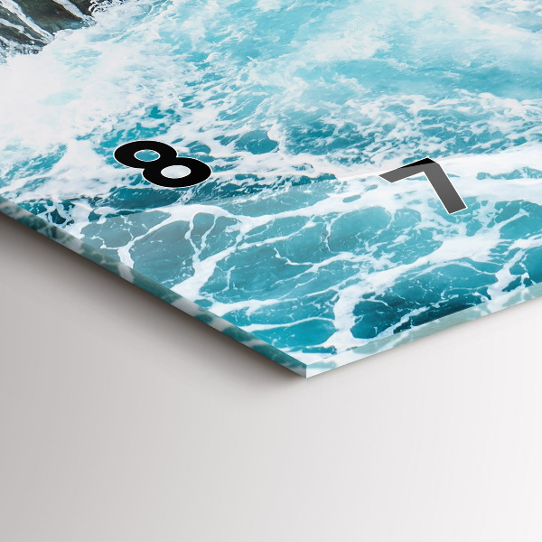 Zegar poziomy Wirujące spienione fale