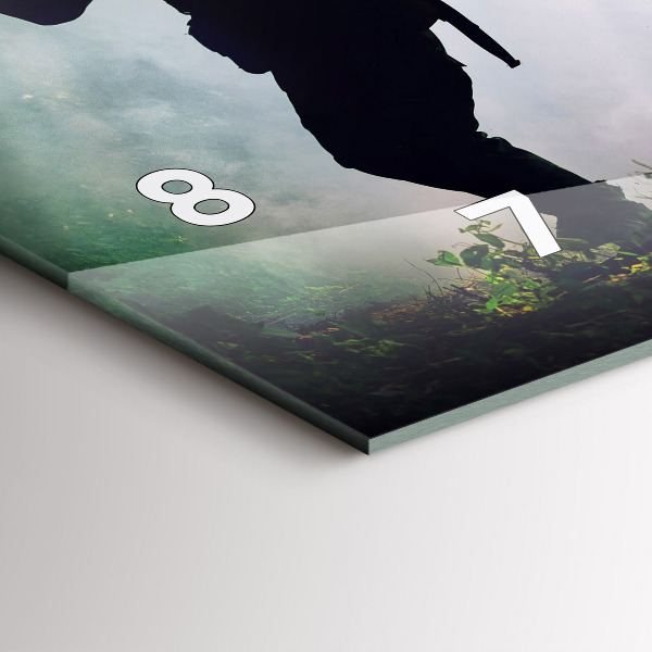 Zegar poziomy Wojsko w lesie żołnierze