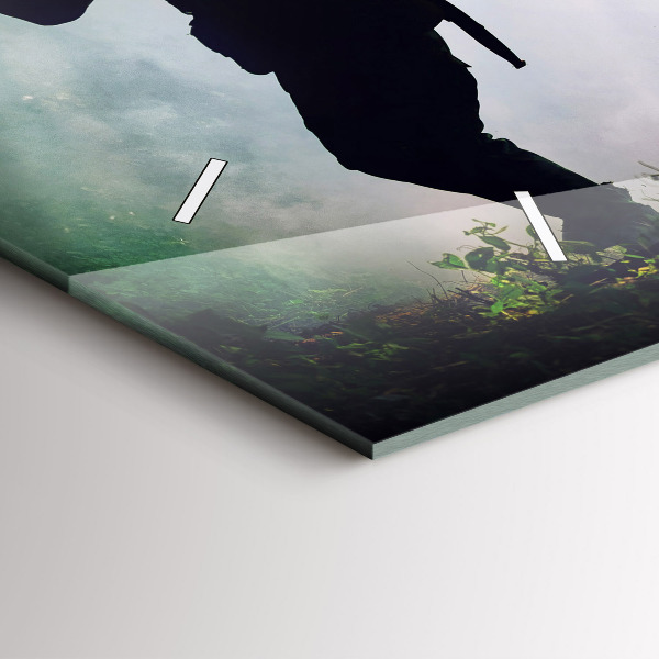 Zegar poziomy Wojsko w lesie żołnierze