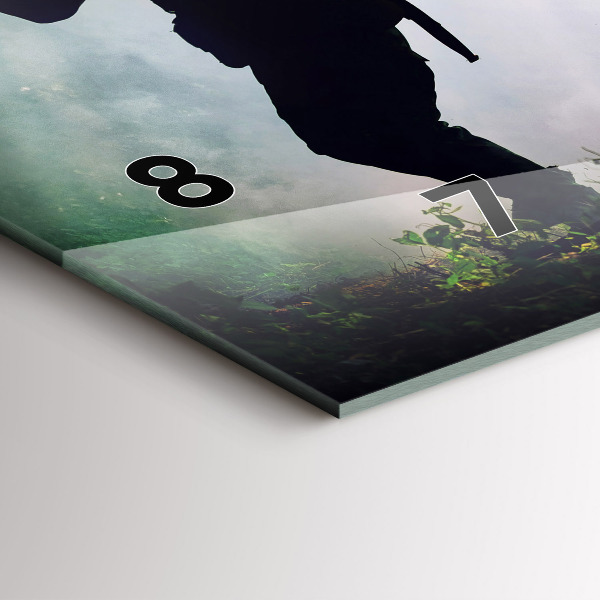 Zegar poziomy Wojsko w lesie żołnierze