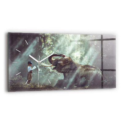 Zegar poziomy Chłopczyk czyta książkę