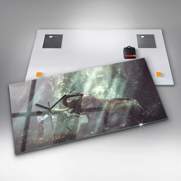 Zegar poziomy Chłopczyk czyta książkę