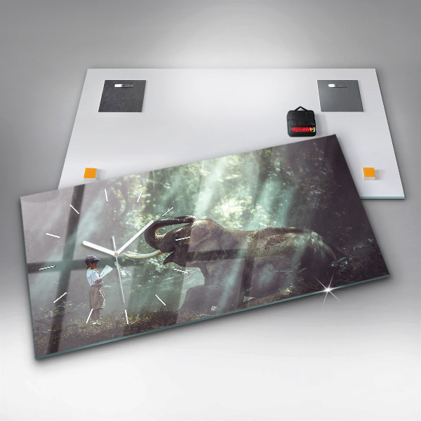 Zegar poziomy Chłopczyk czyta książkę