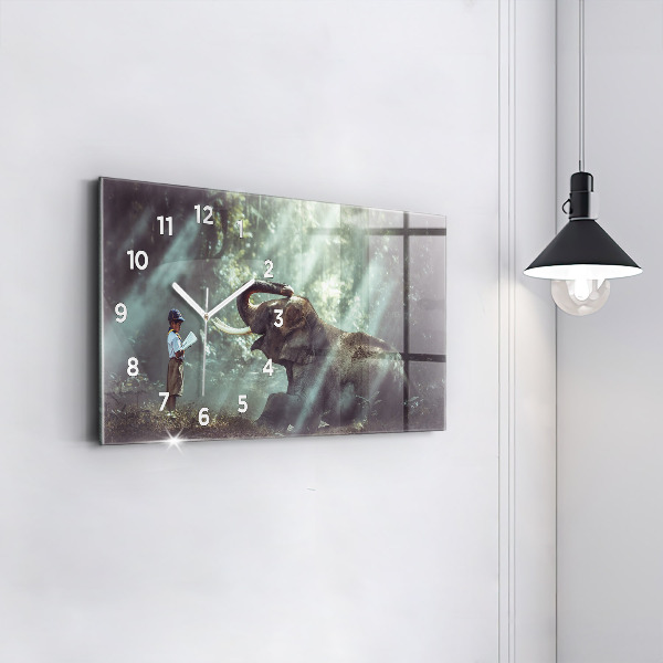 Zegar poziomy Chłopczyk czyta książkę