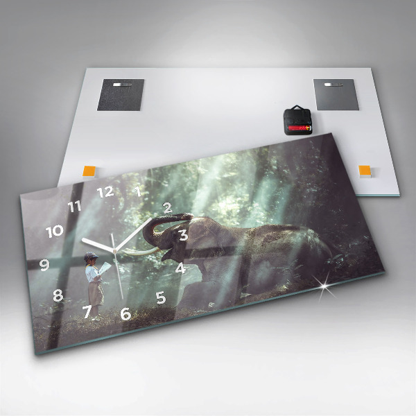 Zegar poziomy Chłopczyk czyta książkę