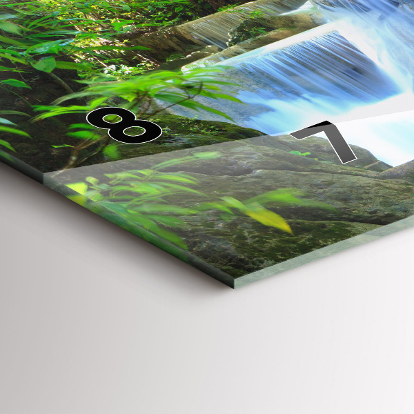 Zegar ścienny poziomy Wodospad w lesie