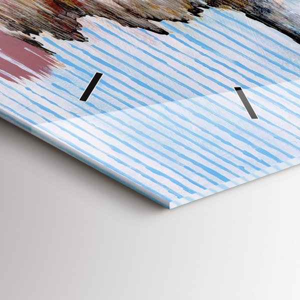 Zegar ścienny poziomy Abstrakcja