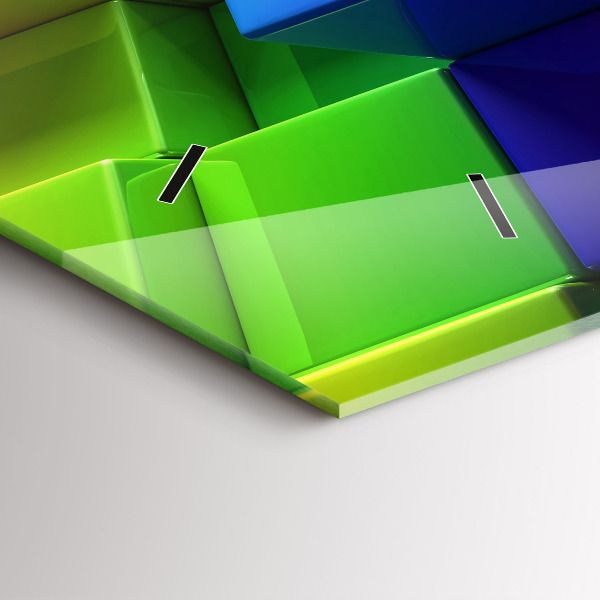 Zegar ścienny poziomy Kolorowe kostki