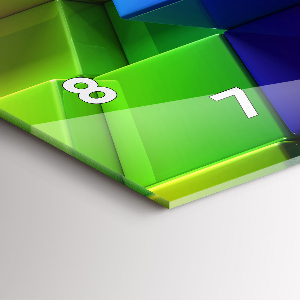 Zegar ścienny poziomy Kolorowe kostki