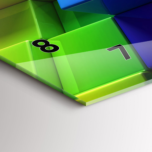 Zegar ścienny poziomy Kolorowe kostki