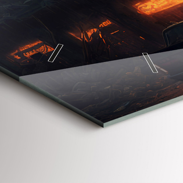 Zegar szklany poziomy Apokaliptyczny budynek