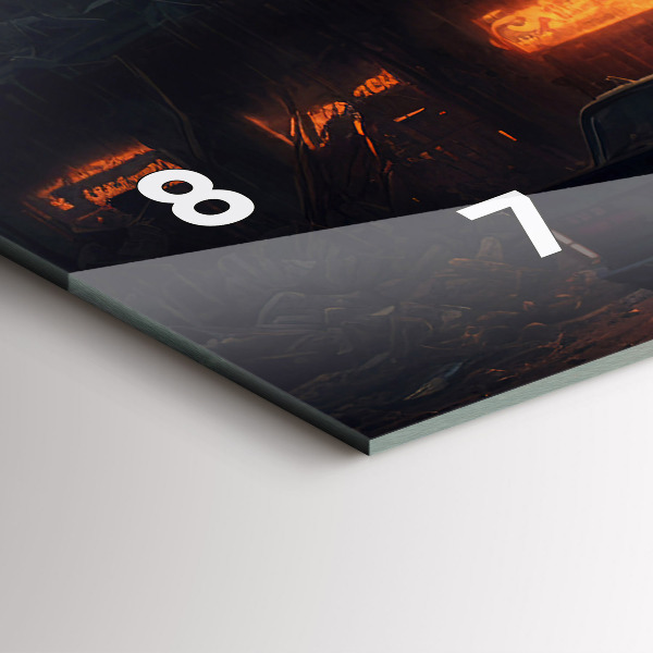 Zegar szklany poziomy Apokaliptyczny budynek