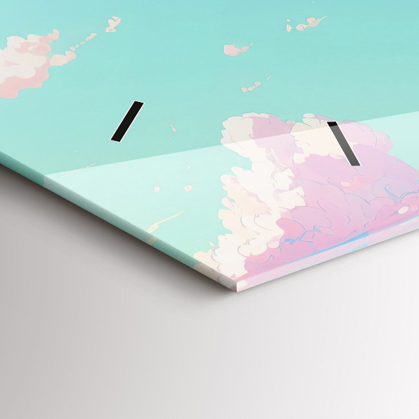 Zegar szklany poziomy Pastelowy kolor nieba