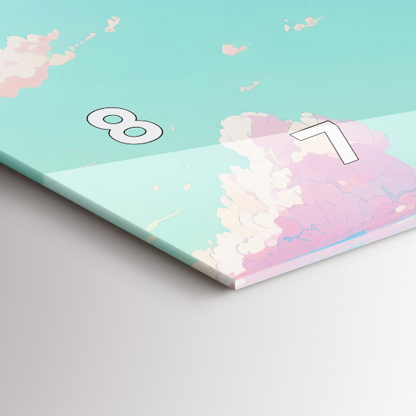 Zegar szklany poziomy Pastelowy kolor nieba