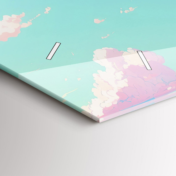 Zegar szklany poziomy Pastelowy kolor nieba