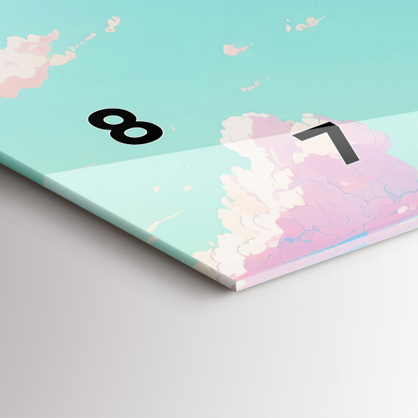 Zegar szklany poziomy Pastelowy kolor nieba