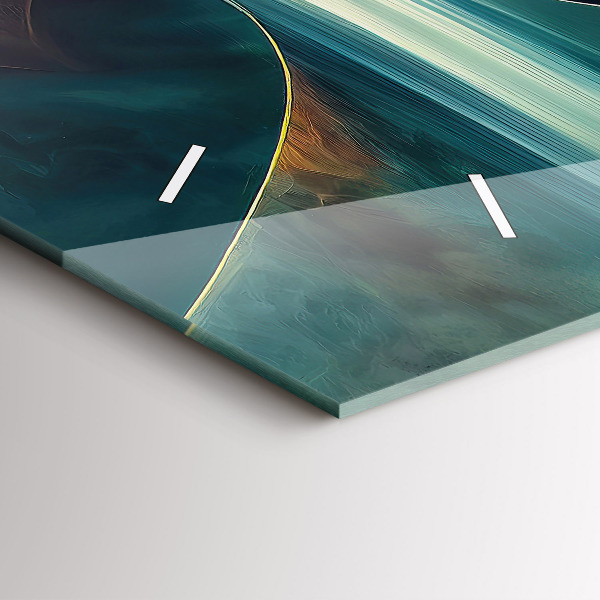 Zegar szklany poziomy Płynący wodospad tło