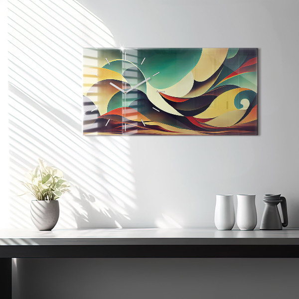 Zegar szklany poziomy Linie abstrakcyjne tło