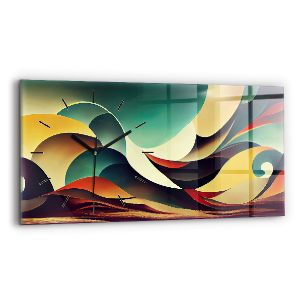 Zegar szklany poziomy Linie abstrakcyjne tło