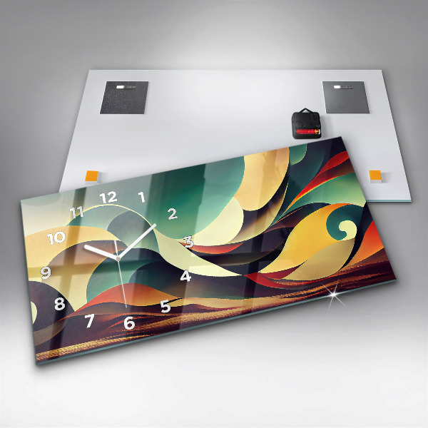 Zegar szklany poziomy Linie abstrakcyjne tło