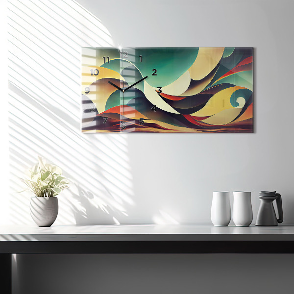 Zegar szklany poziomy Linie abstrakcyjne tło