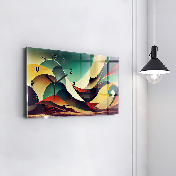 Zegar szklany poziomy Linie abstrakcyjne tło