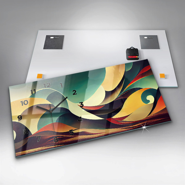 Zegar szklany poziomy Linie abstrakcyjne tło