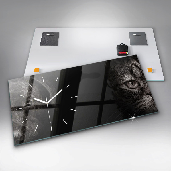 Zegar ścienny poziomy Pies i kot szkocki