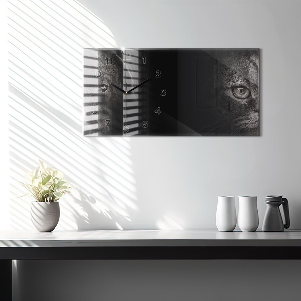 Zegar ścienny poziomy Pies i kot szkocki