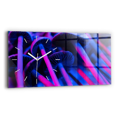 Zegar szklany poziomy Magiczne Grzyby Kolorowe