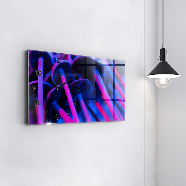 Zegar szklany poziomy Magiczne Grzyby Kolorowe