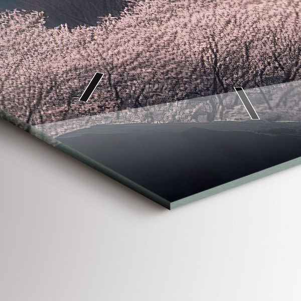 Zegar szklany poziomy Azjatycka wieża Kwiaty wiśni