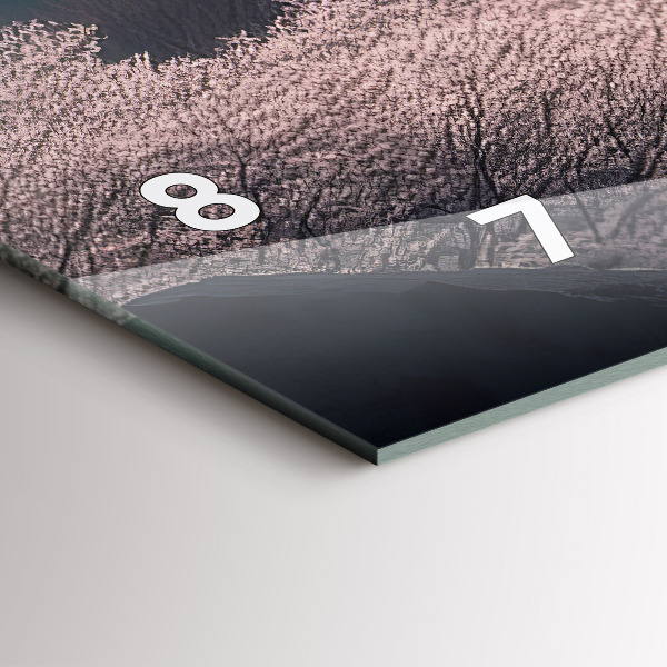 Zegar szklany poziomy Azjatycka wieża Kwiaty wiśni