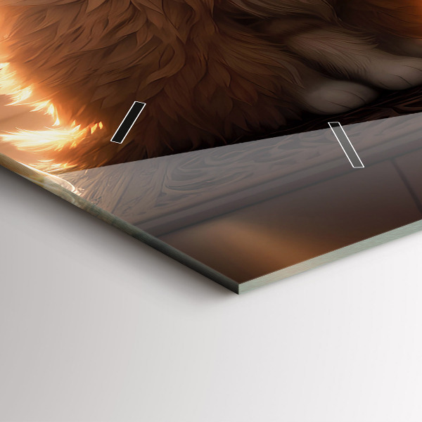 Zegar szklany poziomy Cztery kotki w słońcu