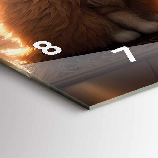 Zegar szklany poziomy Cztery kotki w słońcu