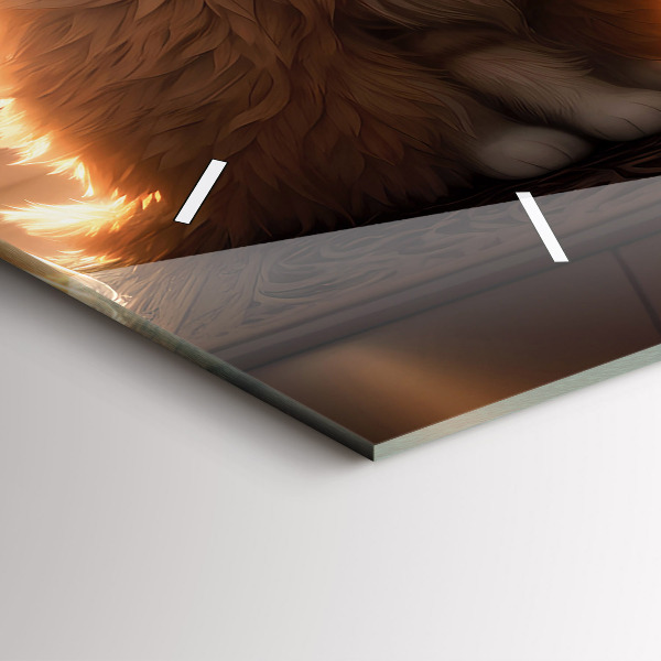 Zegar szklany poziomy Cztery kotki w słońcu