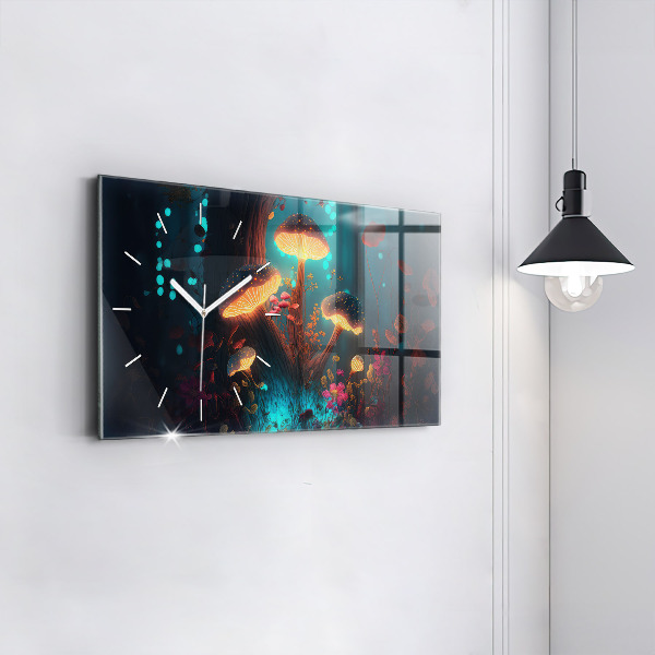 Zegar szklany poziomy Las i magiczne grzyby