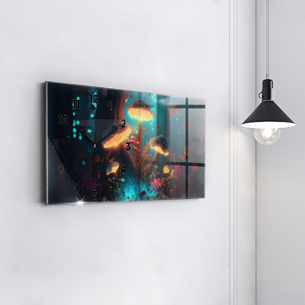 Zegar szklany poziomy Las i magiczne grzyby