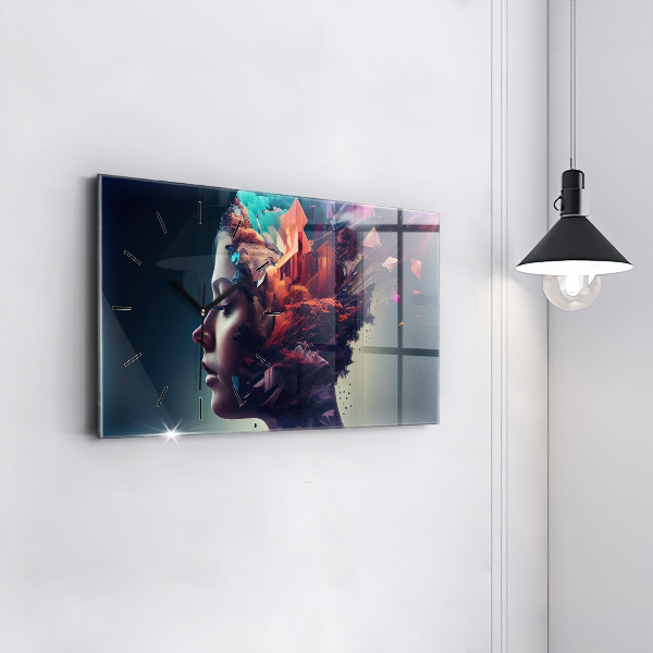 Zegar szklany poziomy Emocje abstrakcja kobieta