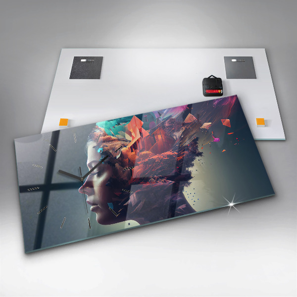 Zegar szklany poziomy Emocje abstrakcja kobieta