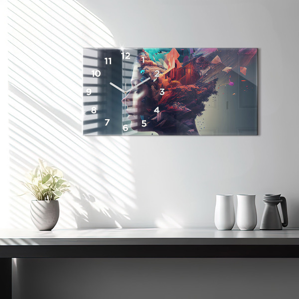 Zegar szklany poziomy Emocje abstrakcja kobieta