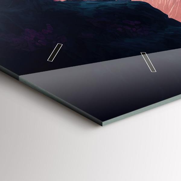 Zegar szklany poziomy Magiczny las i pasmo gór