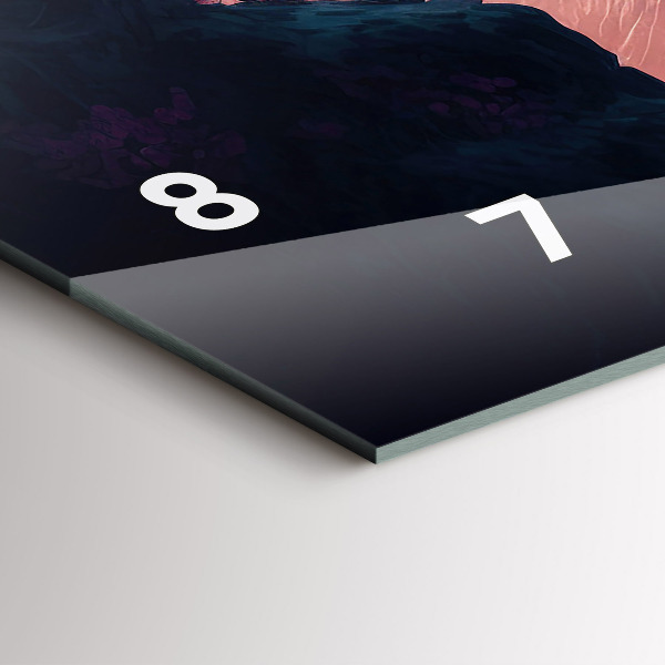 Zegar szklany poziomy Magiczny las i pasmo gór