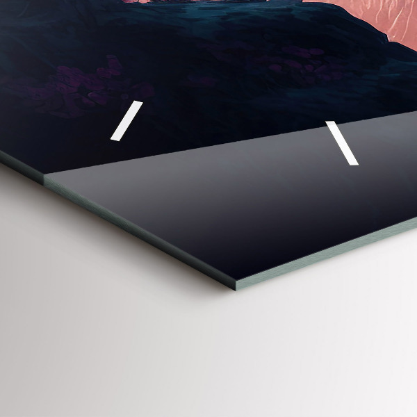 Zegar szklany poziomy Magiczny las i pasmo gór