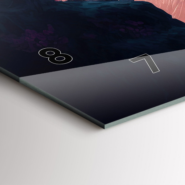 Zegar szklany poziomy Magiczny las i pasmo gór