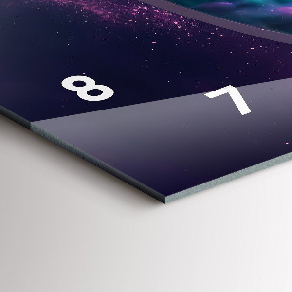 Zegar szklany poziomy Kosmonauta kolorowe obłoki