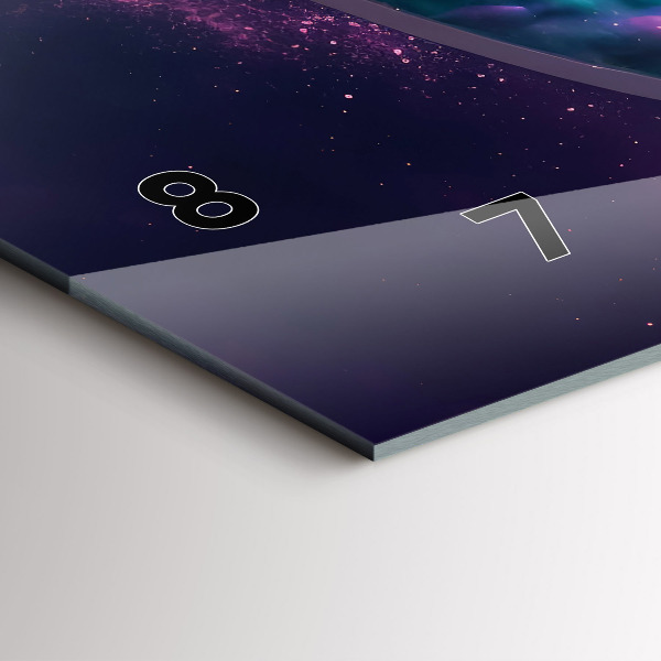 Zegar szklany poziomy Kosmonauta kolorowe obłoki