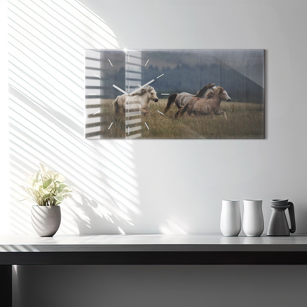 Zegar poziomy Konie w galopie